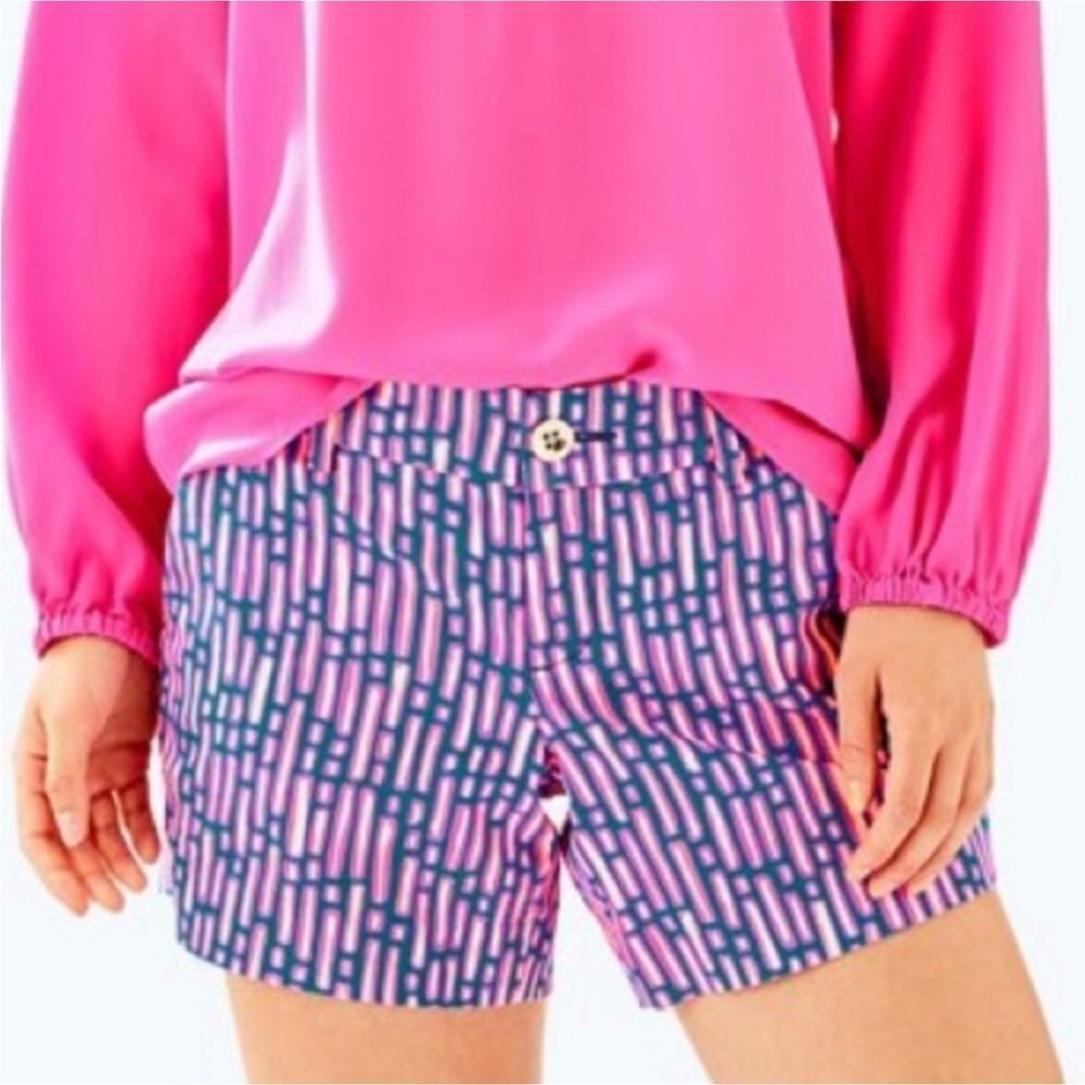 LILLY PULITZER Shorts Mandevilla Pink Slathouse Stripe Print, Callahan